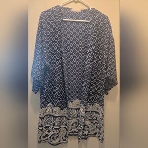 3/$17 Active USA Navy and White Patterned Blouse Coverup